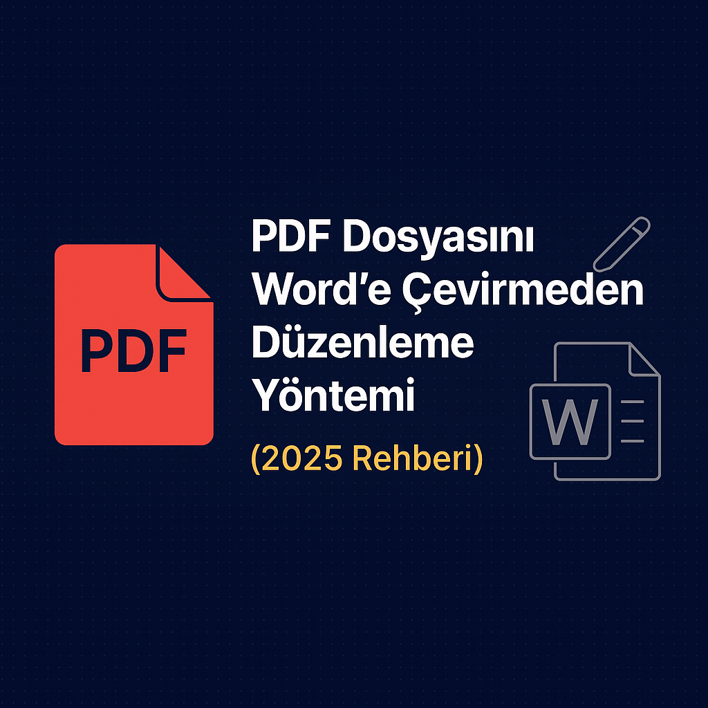 PDF Düzenleme 2025 – Word’e Çevirmeden Kolay Yöntemler